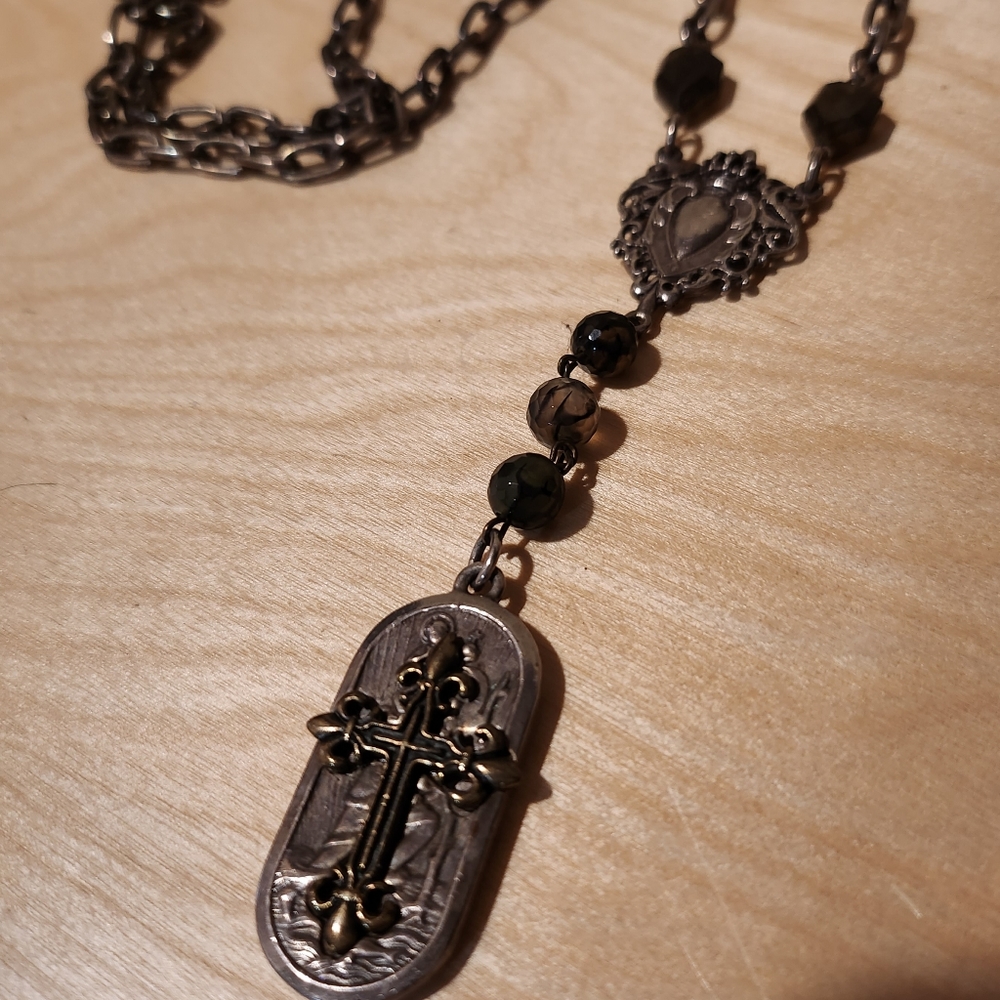French Kande long chain necklace